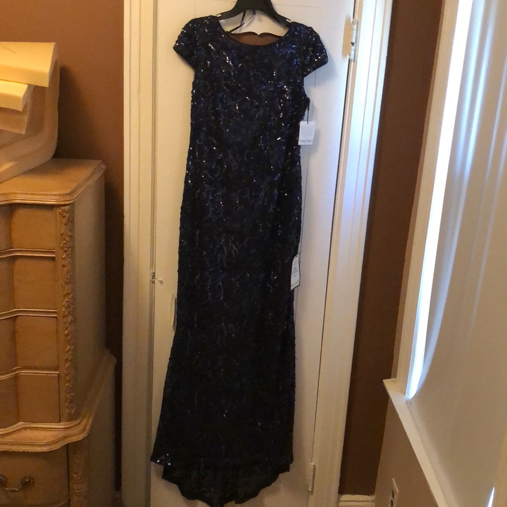 Navy blue evening gown